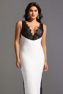 Gunnhild Lace Deep V Maxi Dress
