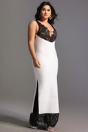 Gunnhild Lace Deep V Maxi Dress