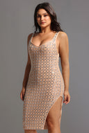 Riza Sleeveless Diamond Midi Dress