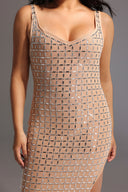 Riza Sleeveless Diamond Midi Dress