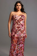Lilya Off-the-Shoulder Embroidery Sequin Maxi Dress