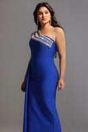 Marcella One Shoulder Diamond Bandage Maxi Dress