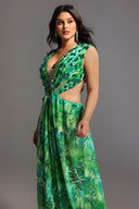 Yoland Printed Embellished Maxi Dress