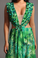 Yoland Printed Embellished Maxi Dress