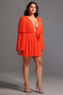 Lizew Pleated Mini Dress