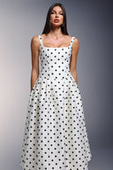 Zada Sleeveless Wave Point Maxi Dress