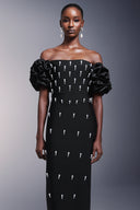 Yarera Strapless Pearls Bandage Maxi Dress