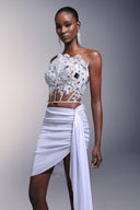 Sandra Sleeveless Diamond Lacing Mini Two-Piece Set