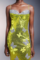 Raisin Sleeveless Diamond Sequin Maxi Dress