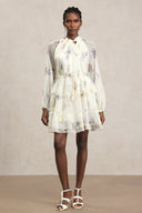 Zarinny Long Sleeves Floral Printed Mini Dress