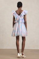 Emma Sleeveless Folds Puff Mini Dress