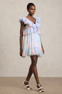 Emma Sleeveless Folds Puff Mini Dress