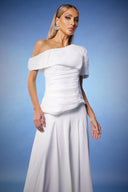 Rina Short Sleeves One Shoulder Maxi Set