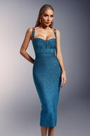 Ziriy Sleeveless V-Neck Bandage Maxi Dress