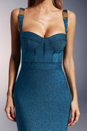 Ziriy Sleeveless V-Neck Bandage Maxi Dress