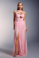 Vakana Hollow High Slit Fold Maxi Dress