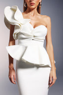 Luysa One Shoulder Asymmetry Midi Set