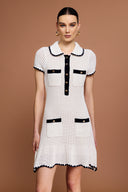 Fanni Lapel Short Sleeves Mini Dress