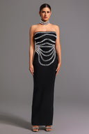 Wanda Sleeveless Diamond Bandage Maxi Dress