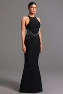 Sarly Bandage Halter Fishtail Maxi Dress