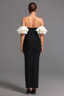 Mako Bandage Strapless Pearls Maxi Dress