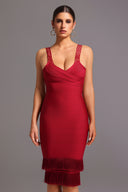 Loretta Sleeveless Tassel Bandage Mini Dress