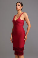 Loretta Sleeveless Tassel Bandage Mini Dress