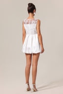 Shea Sleeveless Bowknot Embroidery Flowers Lace Mini Dress