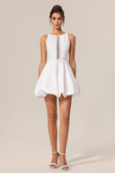 Ferean Round Neck Sleeveless Hollow Out Mini Dress