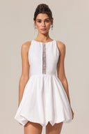 Ferean Round Neck Sleeveless Hollow Out Mini Dress