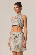 Heisel Round Neck Sleeveless Top And Skirt Two-Piece Set
