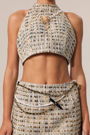 Heisel Round Neck Sleeveless Top And Skirt Two-Piece Set