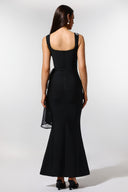 Havera Sleeveless Pearl Mesh Yarn Bandage Maxi Dress