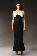 Tove Sleeveless Off-The-Shoulder Flowers Bandage Maxi Dress