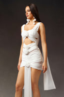 Kawayi Sleeveless Flowers Hollowed Out Mini Dress
