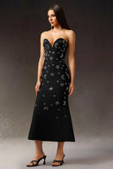 Niavia Sleeveless  V-Neck Diamond Fish Tail Bandage Maxi Dress