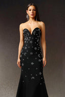Niavia Sleeveless  V-Neck Diamond Fish Tail Bandage Maxi Dress