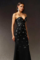 Niavia Sleeveless  V-Neck Diamond Fish Tail Bandage Maxi Dress