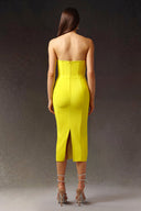 Suku Sleeveless  Fish Bone Bandage Midi Dress