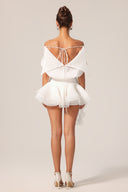 Kattin Off-The-Shoulder Flowers Mini Dress