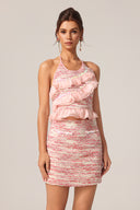 Mlisa Sleeveless Folds Top And Skirt Two-Piece Set