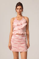Mlisa Sleeveless Folds Top And Skirt Two-Piece Set