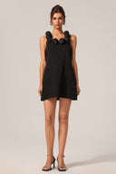 Sophia Round Neck Sleeveless Flowers Mini Dress