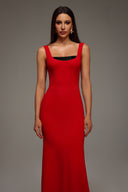 Meryl Halter Elmaslı Maxi Elbise