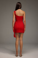 Lazze One Shoulder Sleeveless Diamond Mini Dress