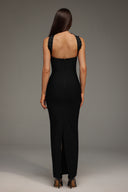 Nesya Sleeveless Pearl Bandage Maxi Dress