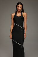 Meryl Halter Diamond Maxi Dress