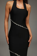 Meryl Halter Diamond Maxi Dress