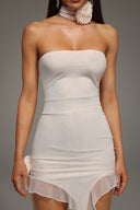 Sada Strapless Flower Mini Dress