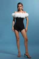 Delilah Sleeveless Off The Shoulder Flowers Mini Two-Piece Set